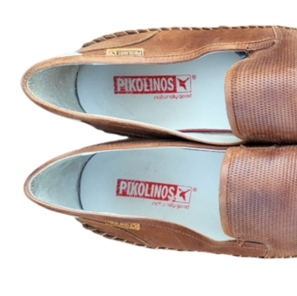 46 Pikolinos Azores Brown Leather Driver Loafer Venetian Slip On Jog Shoe Men 12 - Picture 3 of 16